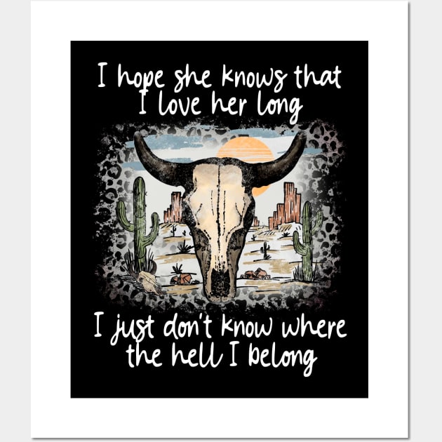 We're On The Borderline Dangerously Fine And Unforgiven Bull Skull Deserts Wall Art by KatelynnCold Brew